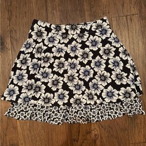 Kate Spade Floral Black and White Skirt